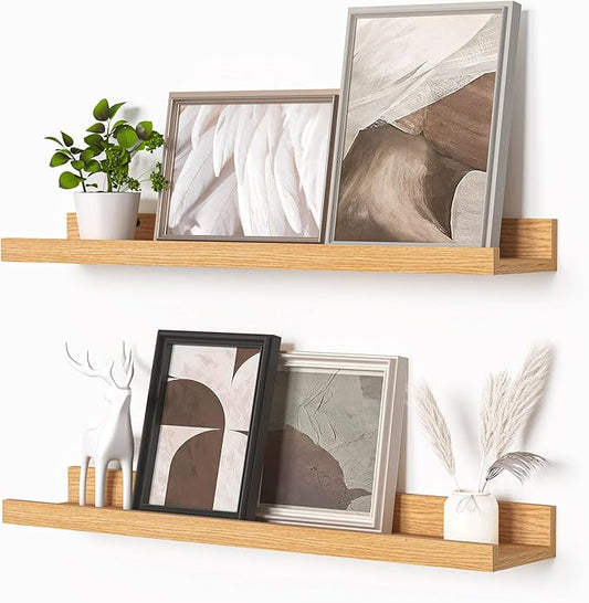 Heimlove Picture Ledge Shelf, Floating Shelves Set of 2, 24 Inches Picture Shelf by Heimlove