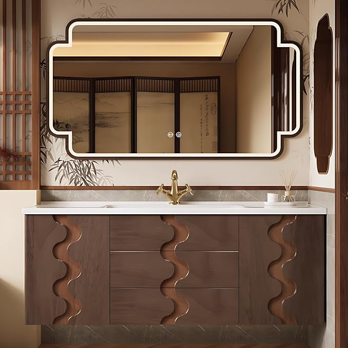 68 inch Bathroom Vanity with Sink – Modern Wall Mounted Bathroom Vanity Cabinet by ZGNBSD