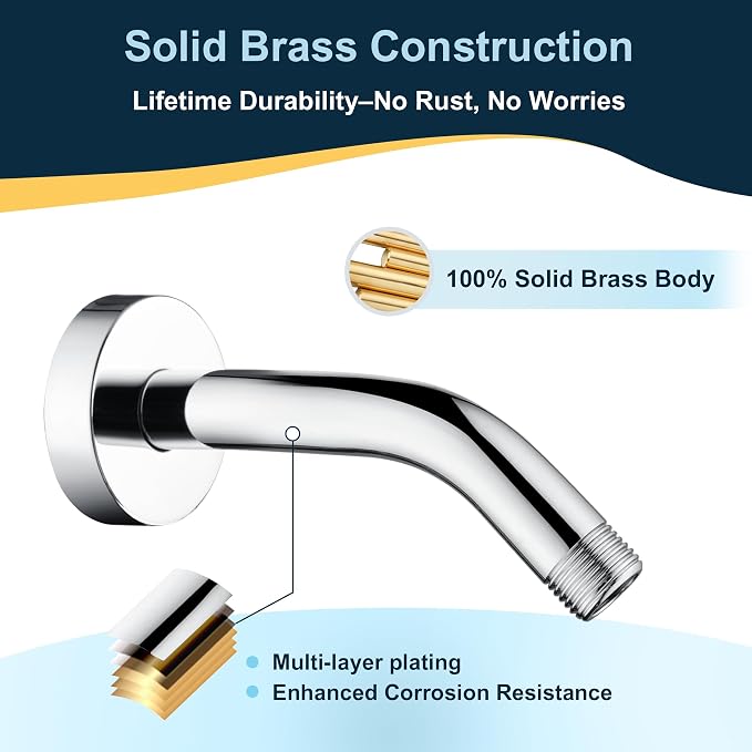 BRIGHT SHOWERS Brass Shower Arm - Image 2