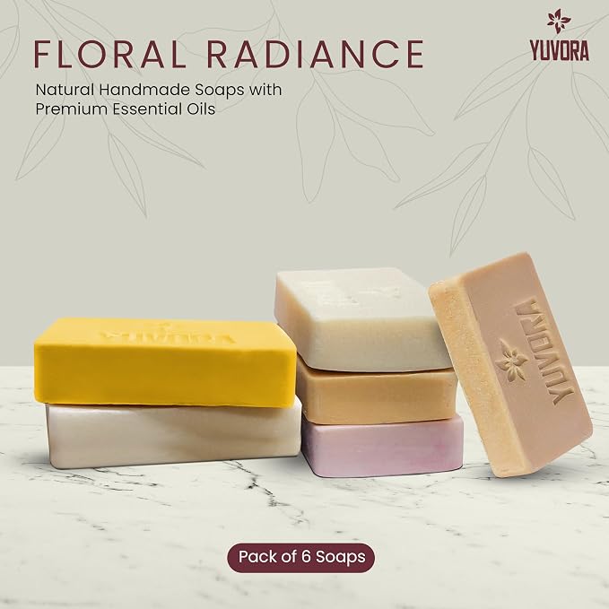 4 Pcs Women Natural Handmade Body Soaps 5 OZ Pack Floral Radiance Long lasting - Image 2