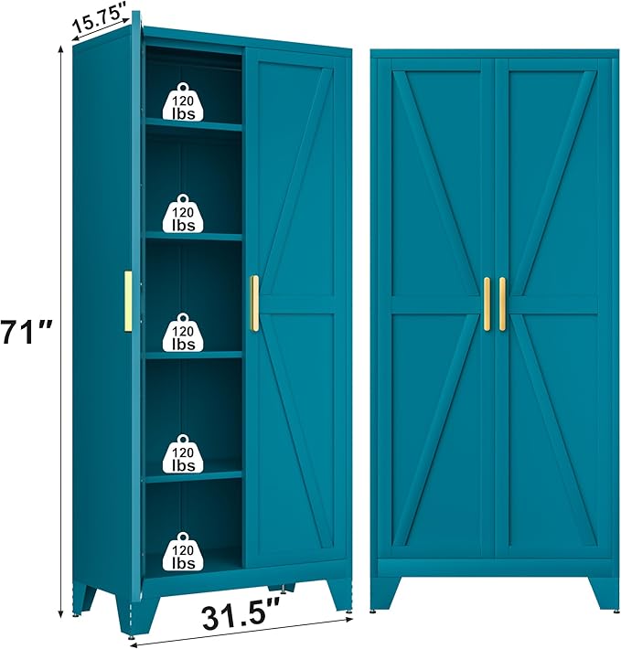 71H Tall Metal Storage Cabinet - Image 2