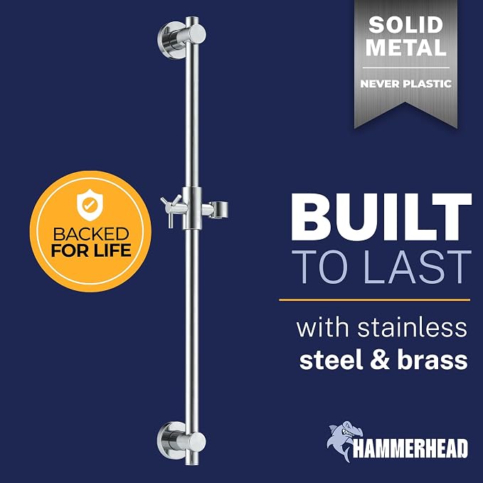 HammerHead Showers® Solid Metal 27.5 Inch Shower Slide Bar - Image 2