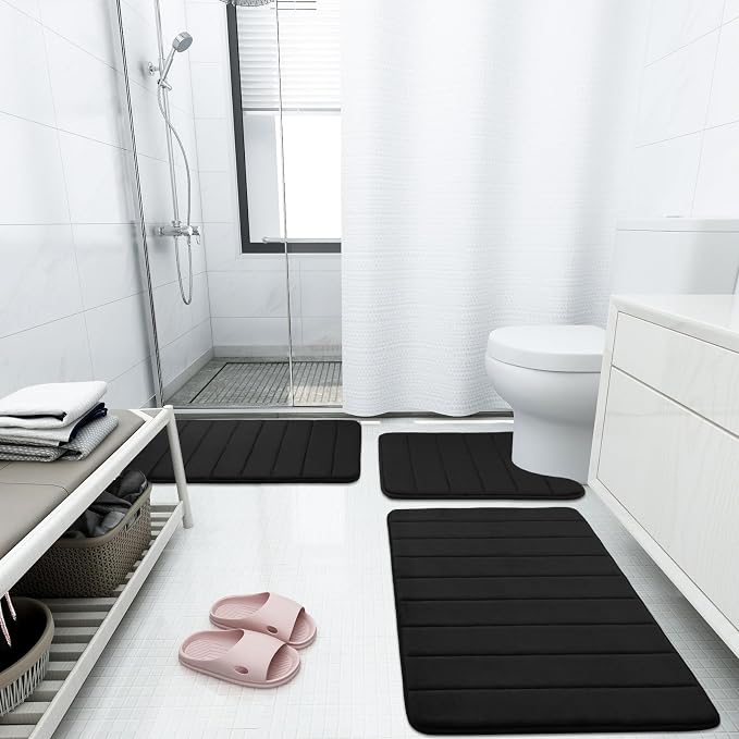 Buganda Memory Foam Bath Mat, Ultra Soft and Non-Slip Bathroom Rugs, Water - Image 6