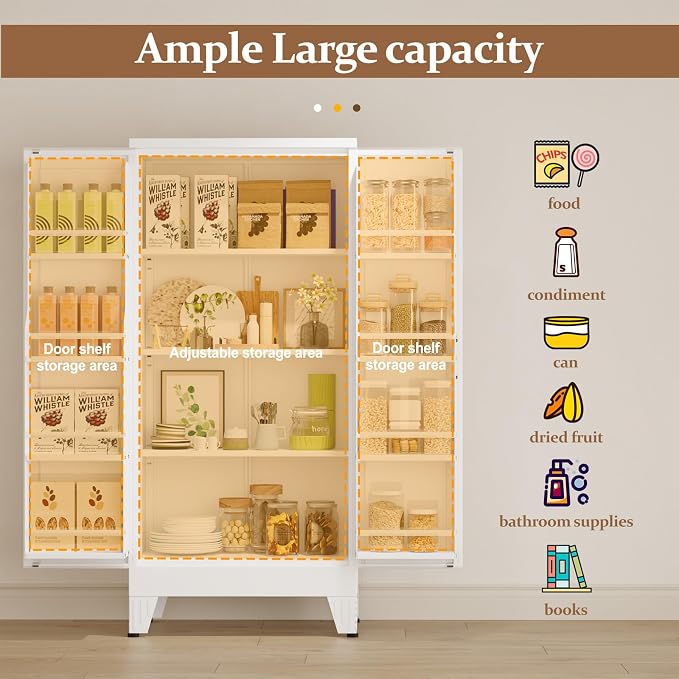 Metal Kitchen Pantry Cabinet, Storage Cabinets - Image 5