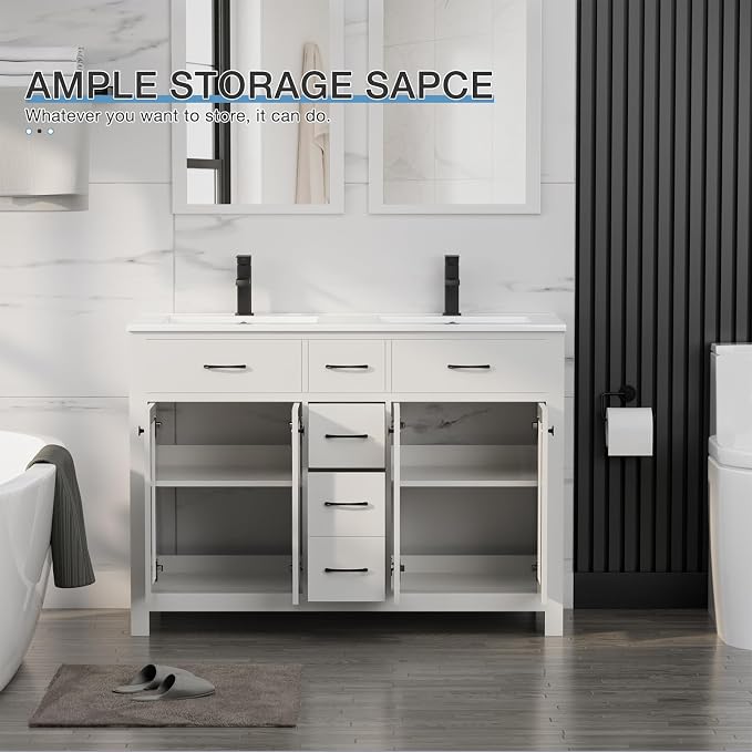 LUCKWIND 48" Modern Bathroom Vanity and Sink, Painted Bathroom Storage Cabinet - Image 4