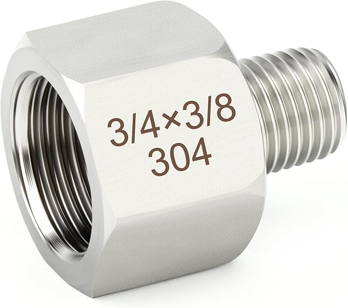 TAISHER 5PCS 304 Stainless Steel Pipe Fitting, New Reducer Adapter, 3/8" NPT - Image 3