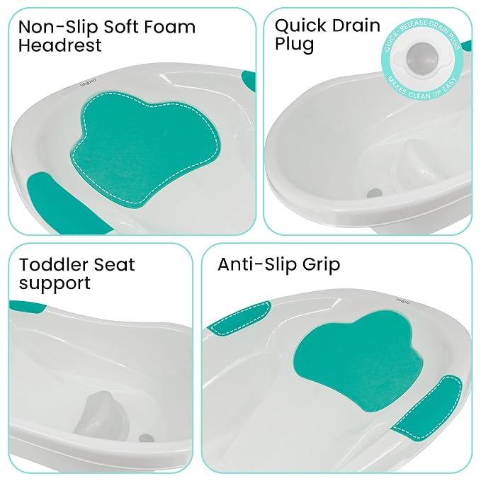 Lulyboo Baby Bath tub with Head Cushion, Bath Tub - Image 4