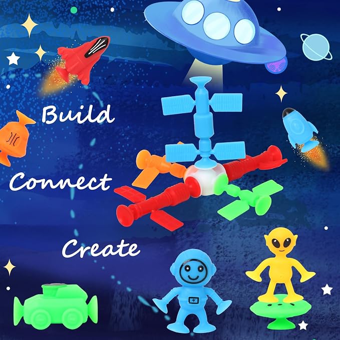 Suction Bath Toys for Kids, Silicone Suction Cup Toys, Sensory Window Building - Image 2