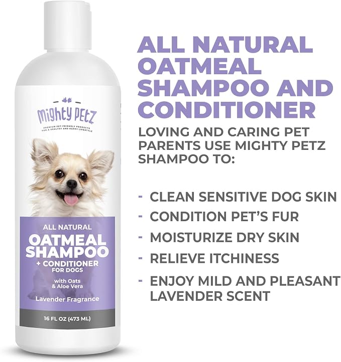 Mighty Petz 2-in-1 Oatmeal Dog Shampoo and Conditioner – 16 oz Natural Support - Image 4