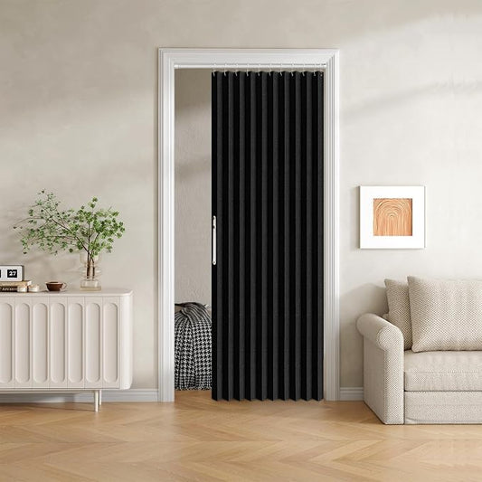 100% Blackout Fabric Folding Door Curtain by JILRON