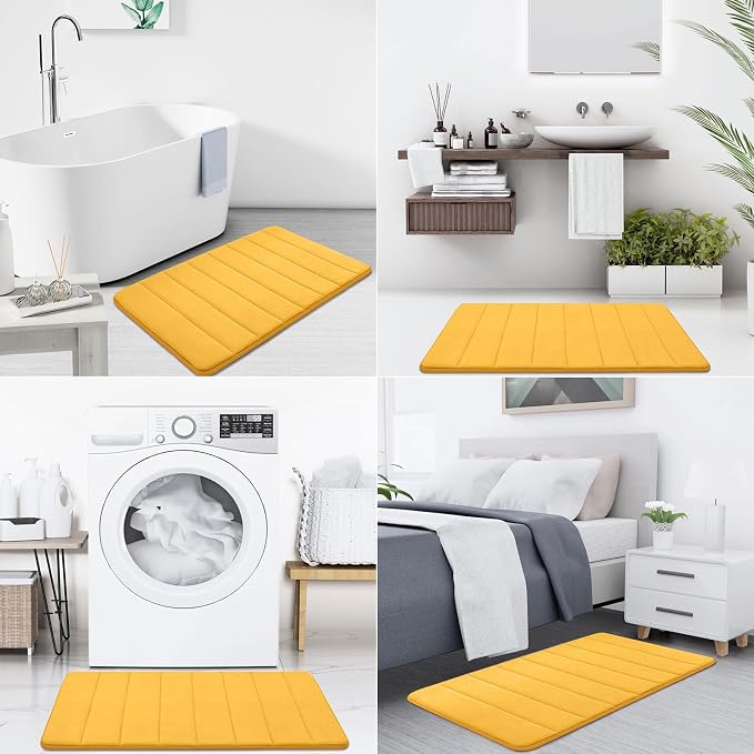 Buganda Memory Foam Bath Mat, Ultra Soft and Non-Slip Bathroom Rugs, Water - Image 7