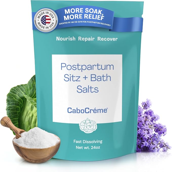 CaboCréme Postpartum Sitz + Bath Salts – 24oz – Postpartum Bath Soak by CaboCr%C3%A9me
