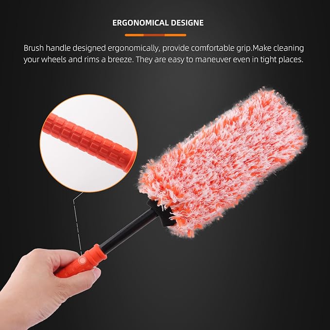 SPTA Car Wheel Brush Set, Rim Cleaner Brush - Image 3
