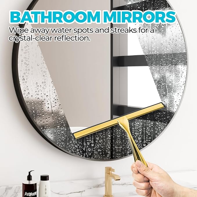10-Inch Golden All-Purpose Shower Squeegee - Image 3