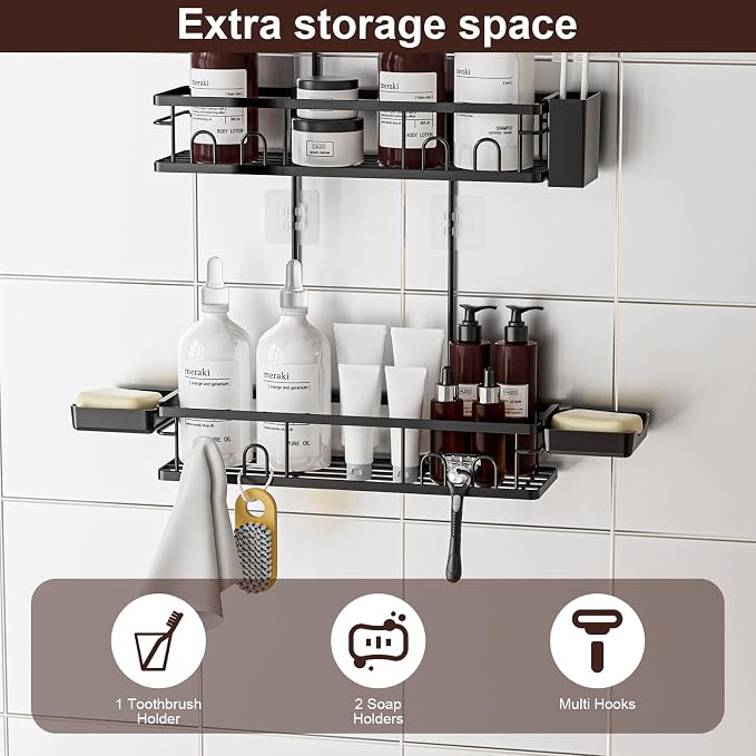 Shower Caddy Hanging, Rustproof Shower Shelves - Image 6