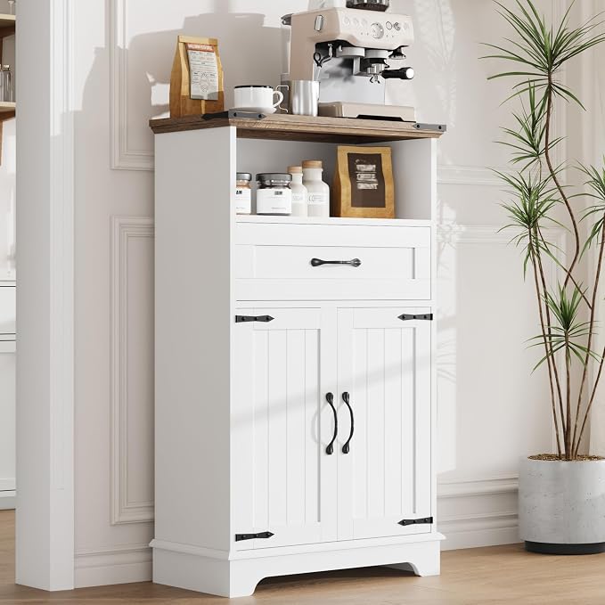 GarveeHome Farmhouse White Storage Cabinet by GarveeHome