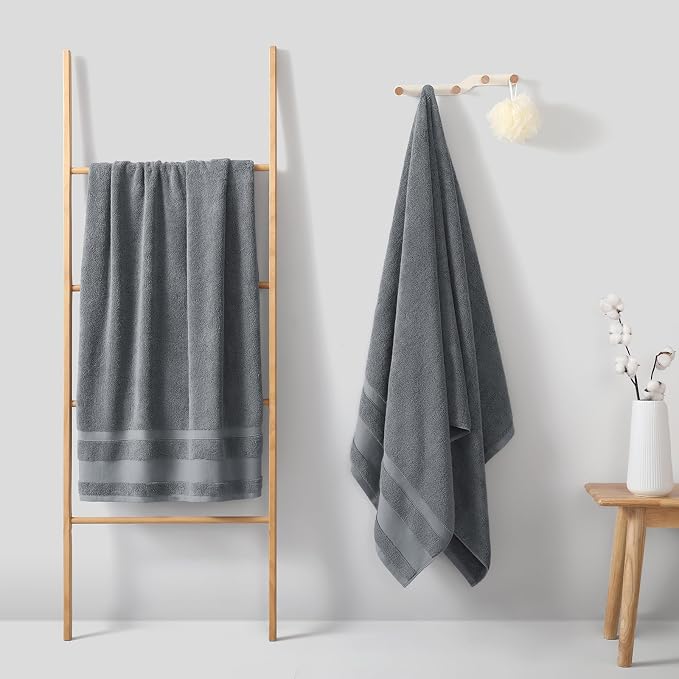 REDKISS 100% Cotton Bath Towels Set of 2, Extra Large Bath Sheets 35 X 70 Inches - Image 5