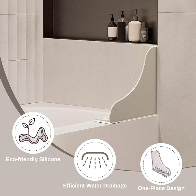 Roslim No-Adhesive 2-Pack All-Silicone Shower Splash Guard - Image 3