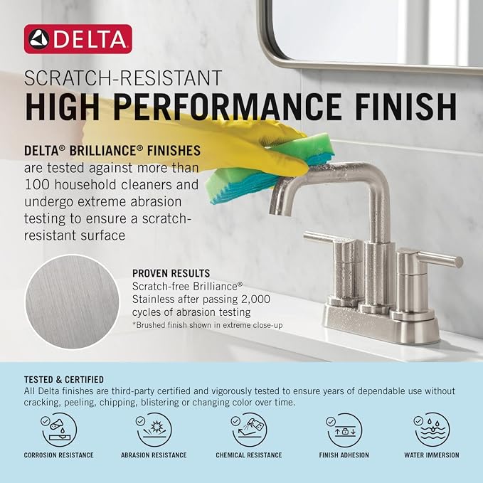 Delta Arvo Pull-Down Centerset Gold Bathroom Sink Faucet, - Image 5