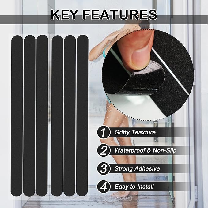 S&X Non Slip Safety Stickers, Gritty Textured Slip-Resistant Treads, 0.75-Inch - Image 3
