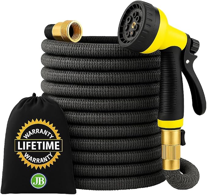 J&B XpandaHose 50ft Expandable Garden Hose – Ultra-Strong 3750D, 4-Layer Latex by J%26B