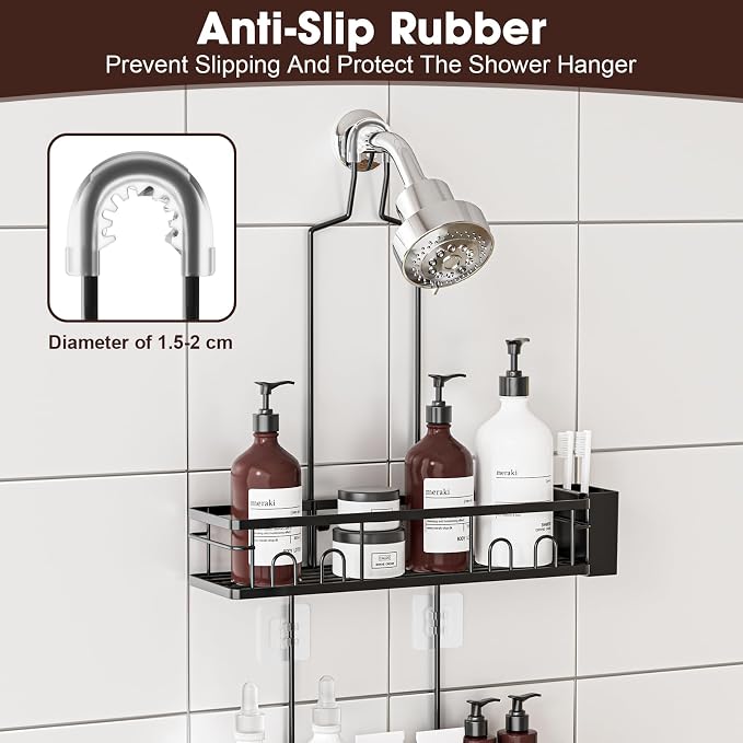 Shower Caddy Hanging, Rustproof Shower Shelves - Image 5