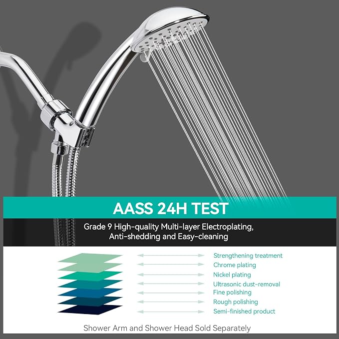 Adjustable Handheld Shower Head Holder- Premium ABS Bracket- Brass Ball 360 - Image 5