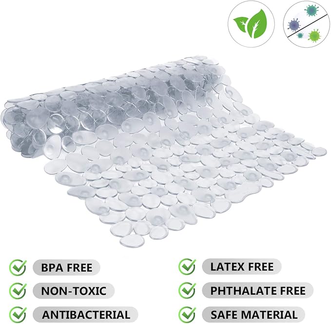 WELTRXE Non Slip Bath Mat Pebbles Bathtub Mat - Image 4