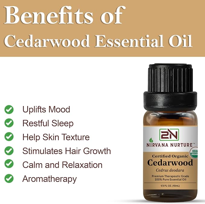 Cedarwood Essential Oil USDA Certified Organic, 100% Pure Natural Premium Grade - Image 3