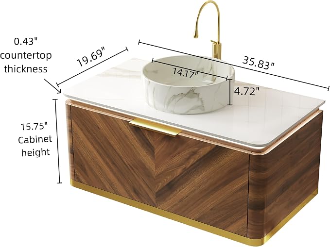Yayzy 36” Floating Bathroom Vanity - Image 2