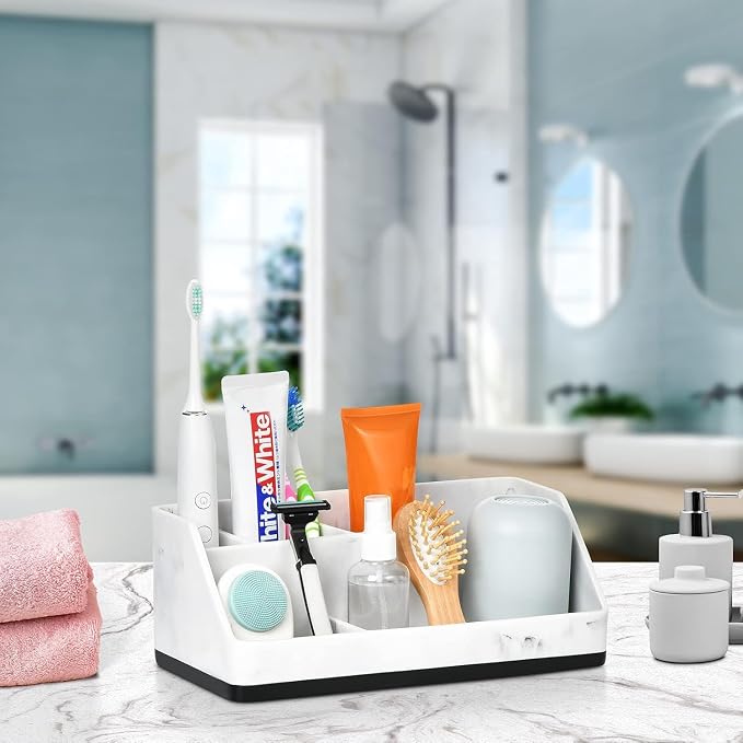 VITVITI Toothbrush Holder for Bathroom, Resin Bathroom Organizer Countertop Sink - Image 7