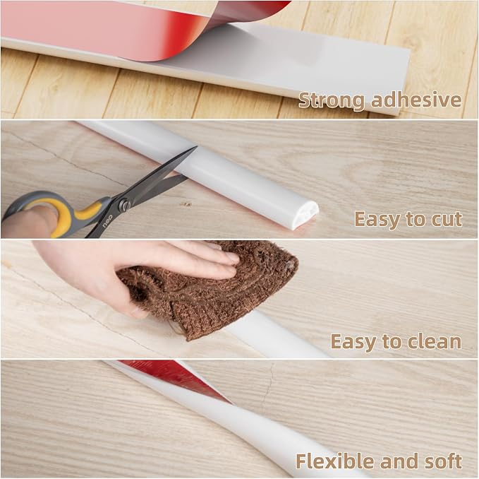 118” White Shower Threshold Water Dam Stopper - Image 4