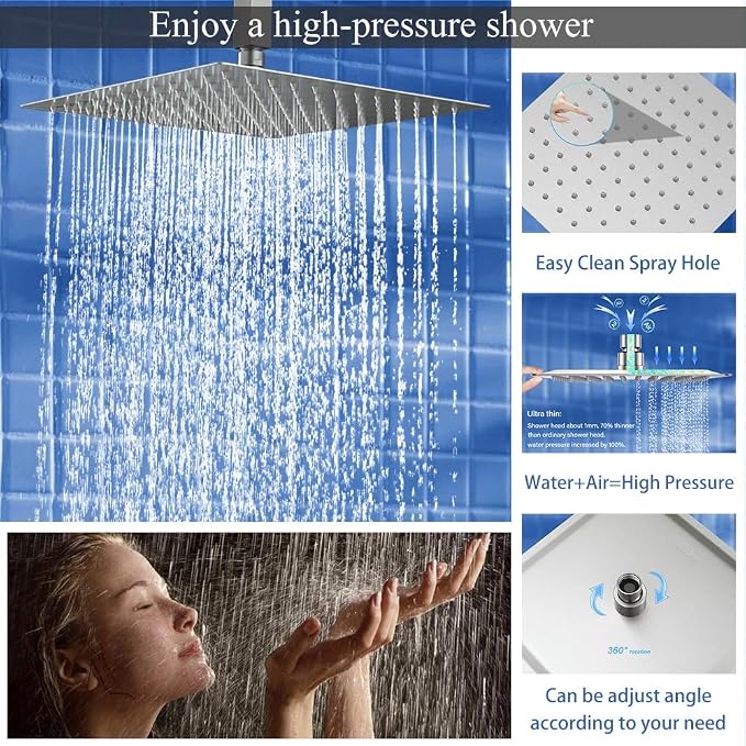 Shower Faucet Set Brushed Nickel Shower System, Knob Switch Diverter Shower - Image 4