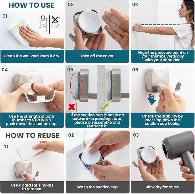 TAILI Stylish 304 Stainless Steel Bathroom Suction Hooks - Image 9