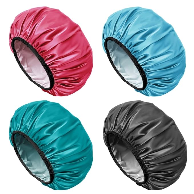 Aquior Shower Cap for Women Reusable, Extra Large Shower Cap for Men, Satin EVA by Aquior
