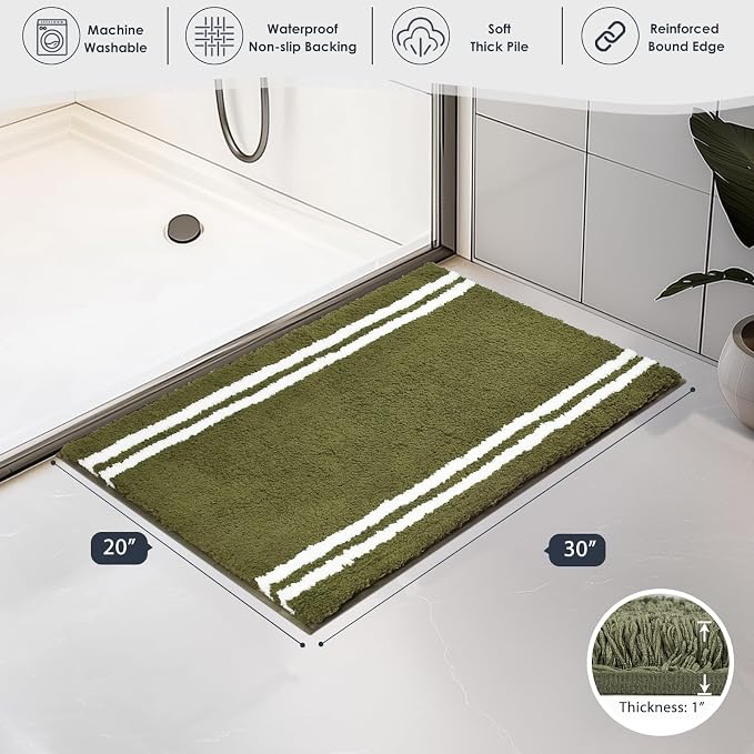 PURRUGS Bathroom Rug Non-Slip Machine Washable 20" x 30", Super Absorbent and - Image 7