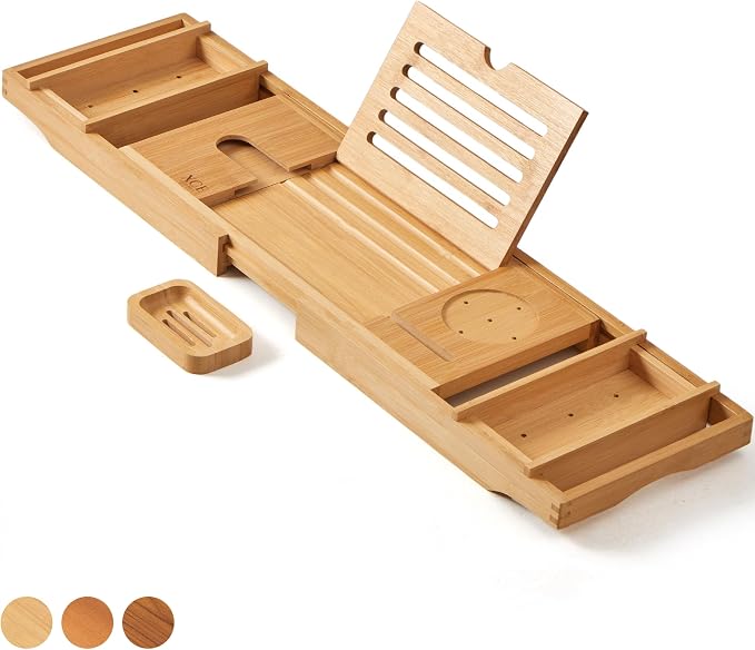 XcE Bamboo Bathtub Caddy Tray by XCE