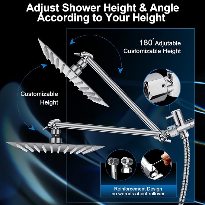Shower Head Combo, 10 Inch High Pressure Rain Shower Head - Image 6