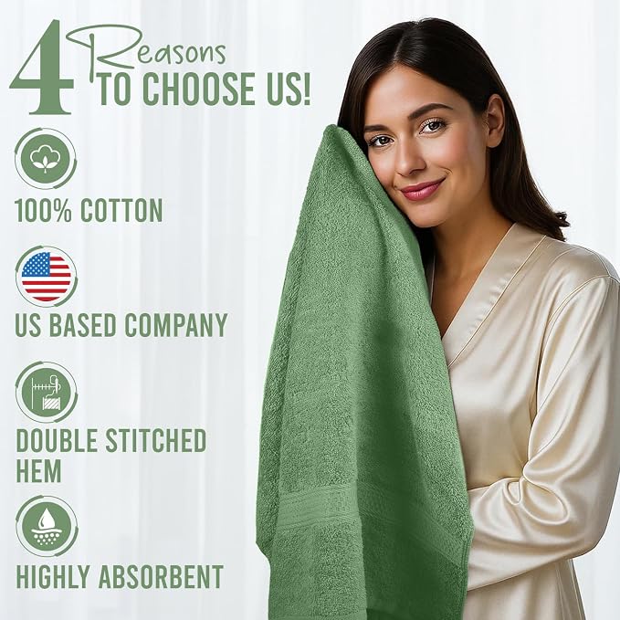 RIVERSIDE 100% Ring Spun Cotton Large Bath Towels Set of 4, 27 x 54 – Quick Dry - Image 5