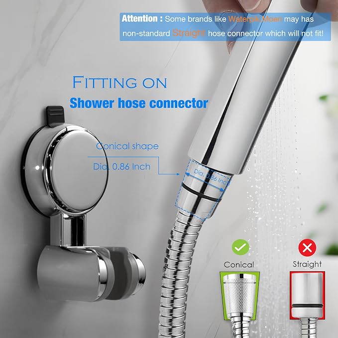 Suction Cup Hand held Shower Head Holder- Reusable - Image 2