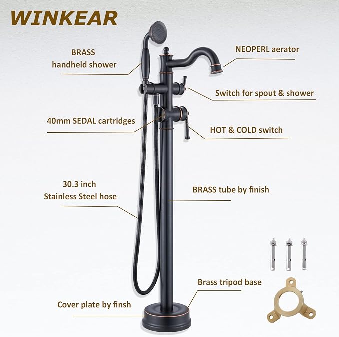 Freestanding Floor Mount Tub Filler - Image 5