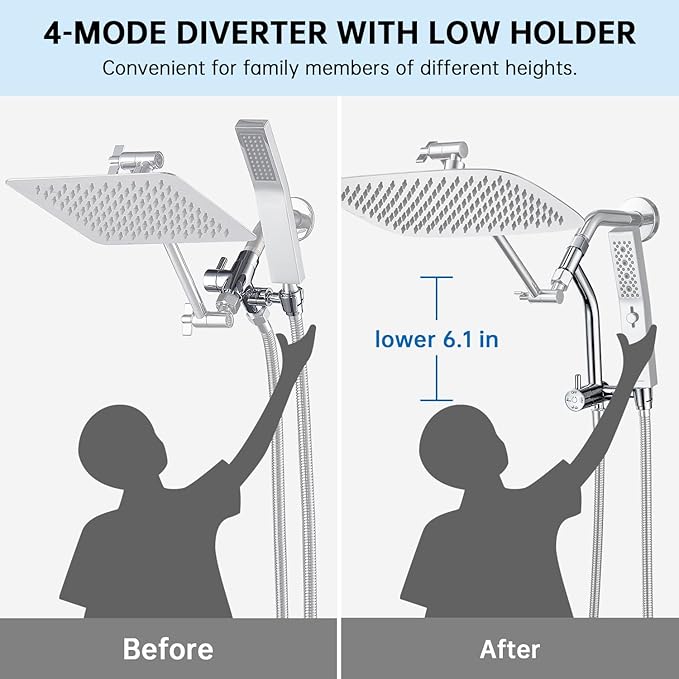 G-Promise All Metal 12 Inch Shower Head - Image 3