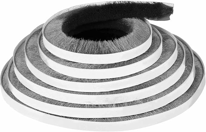 Door Brush Seal, Felt Pile Weather Stripping by MILEQEE