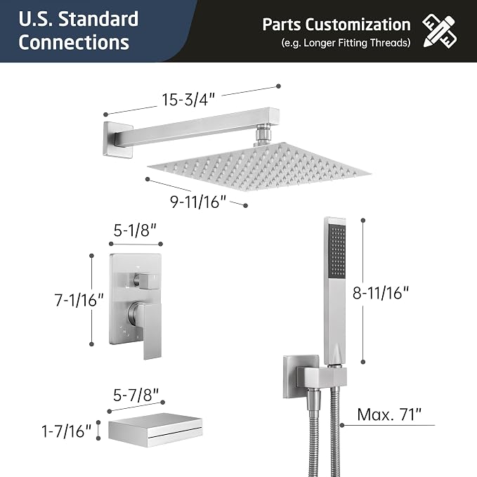 KES Bathtub Shower Faucet Set - Image 6