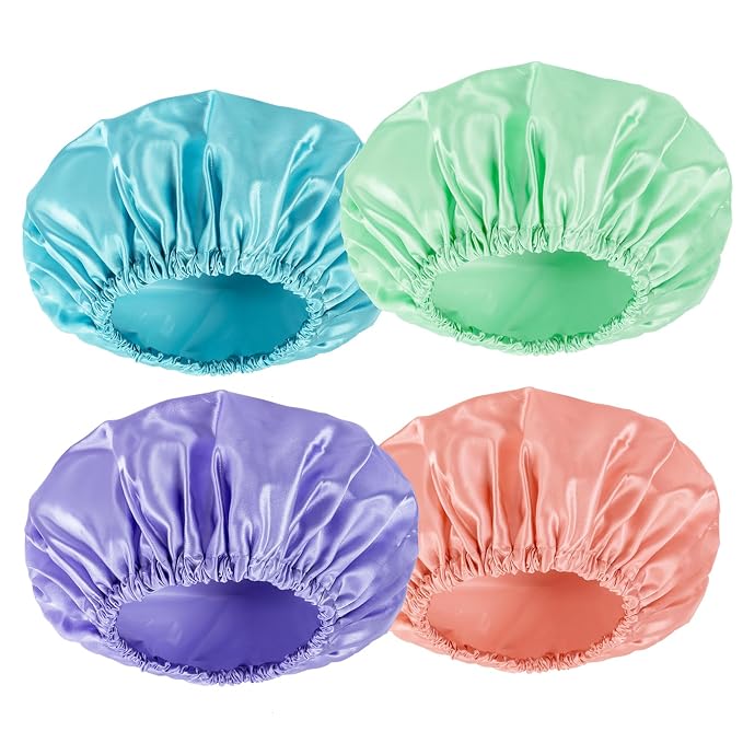 AmazerBath Shower Cap, Double Layers Hair Cap by AmazerBath