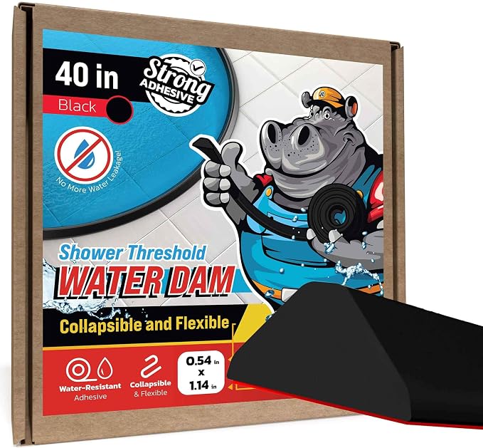 Shower Threshold Water Dam Barrier 40" by ExploreHippoDam
