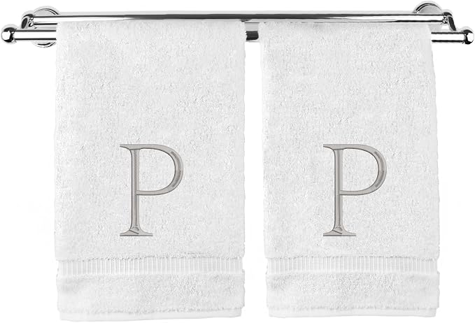 Monogrammed Hand Towel, Personalized Initial Gift, Extra Absorbent 100% Turkish by BareCotton