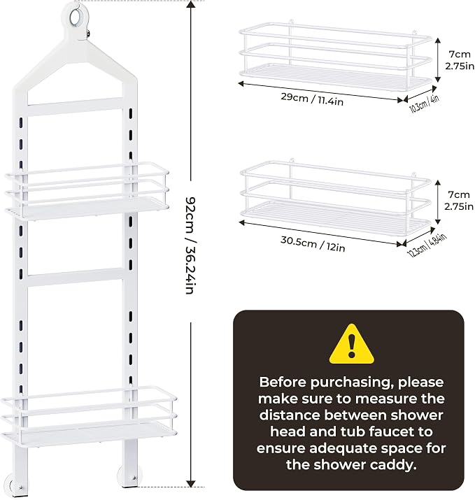 Orimade Adjustable Anti-slip Shower Caddy over Shower Head, Rustproof Bathroom - Image 8