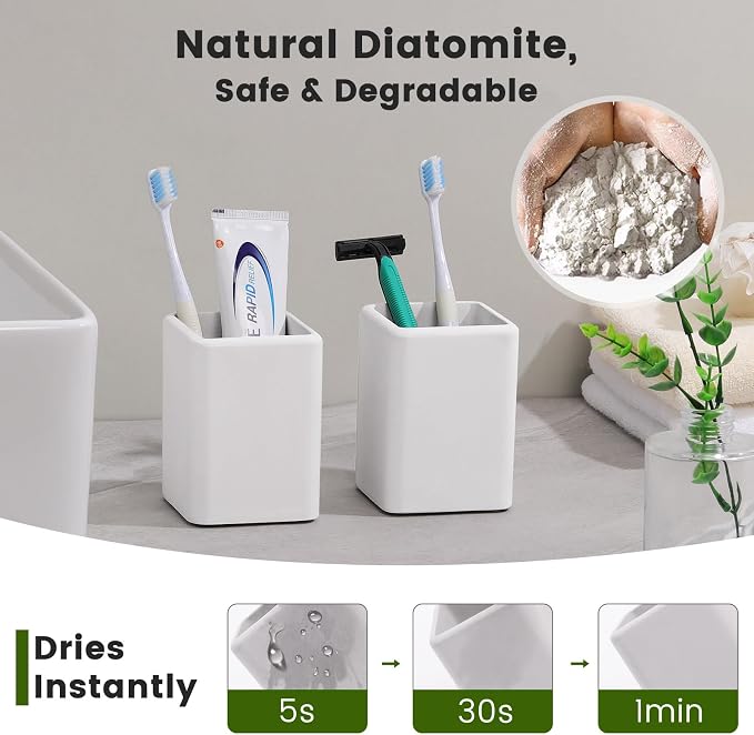 Luxspire Toothbrush Holders 2 Pack, Fast Drying Toothbrush Holders - Image 4