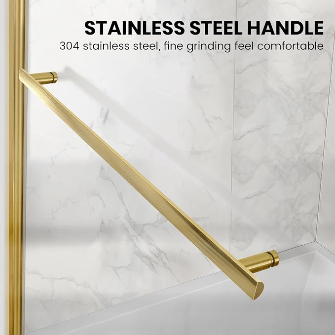 Tub Shower Door, Bathroom Shower Glass Door 34 * 58 Inch Frameless Bathtub - Image 2